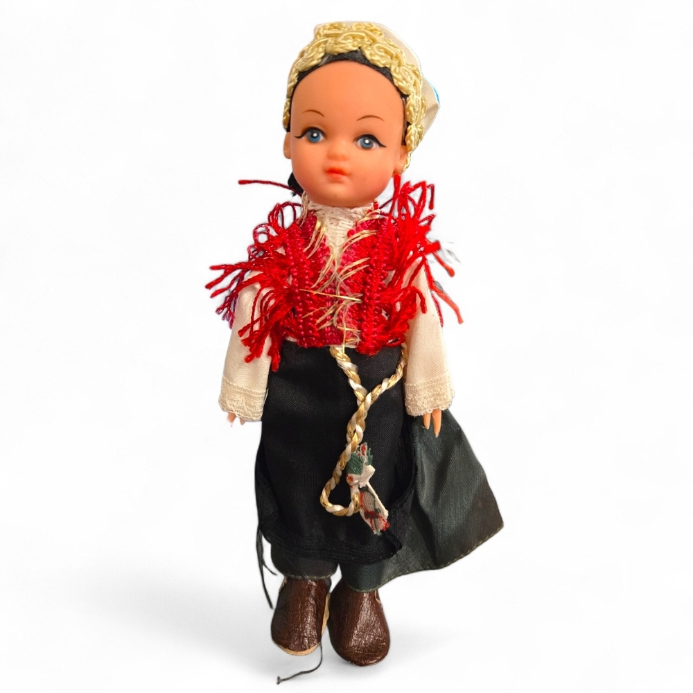 Vintage Folk Costume Doll With Traditional Outfit